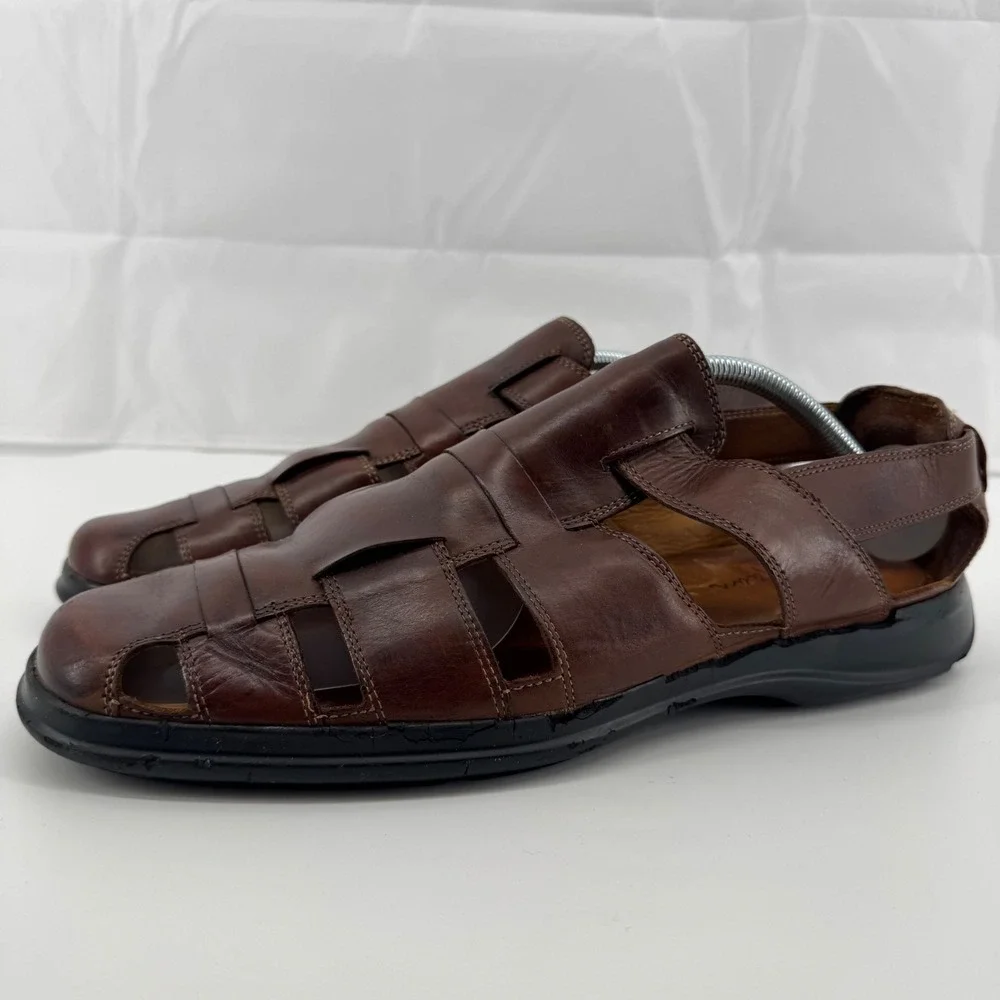 Cole Haan Caged Sandals Mens 10.5 Brown Leather C09385